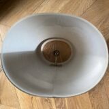 Brushed metal and ribbed opal plastic wall lights