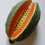 Grand trompe l'oeil melon/pastèque céramique ancien