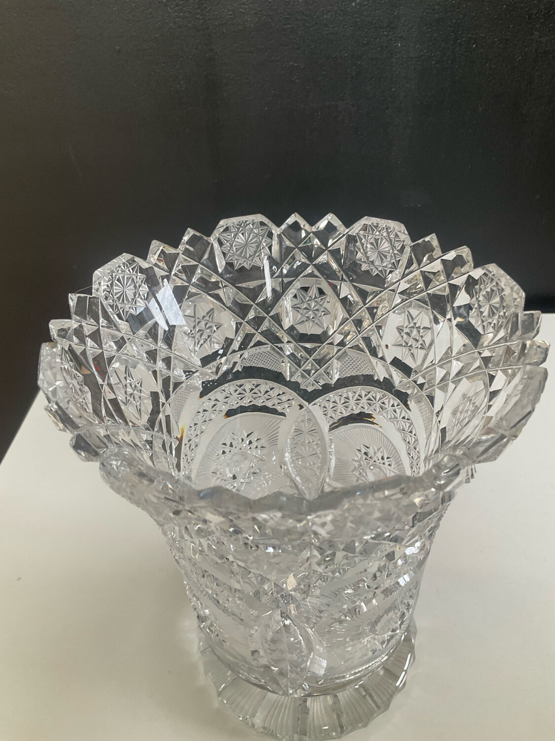 Vintage Bohemian crystal vase
