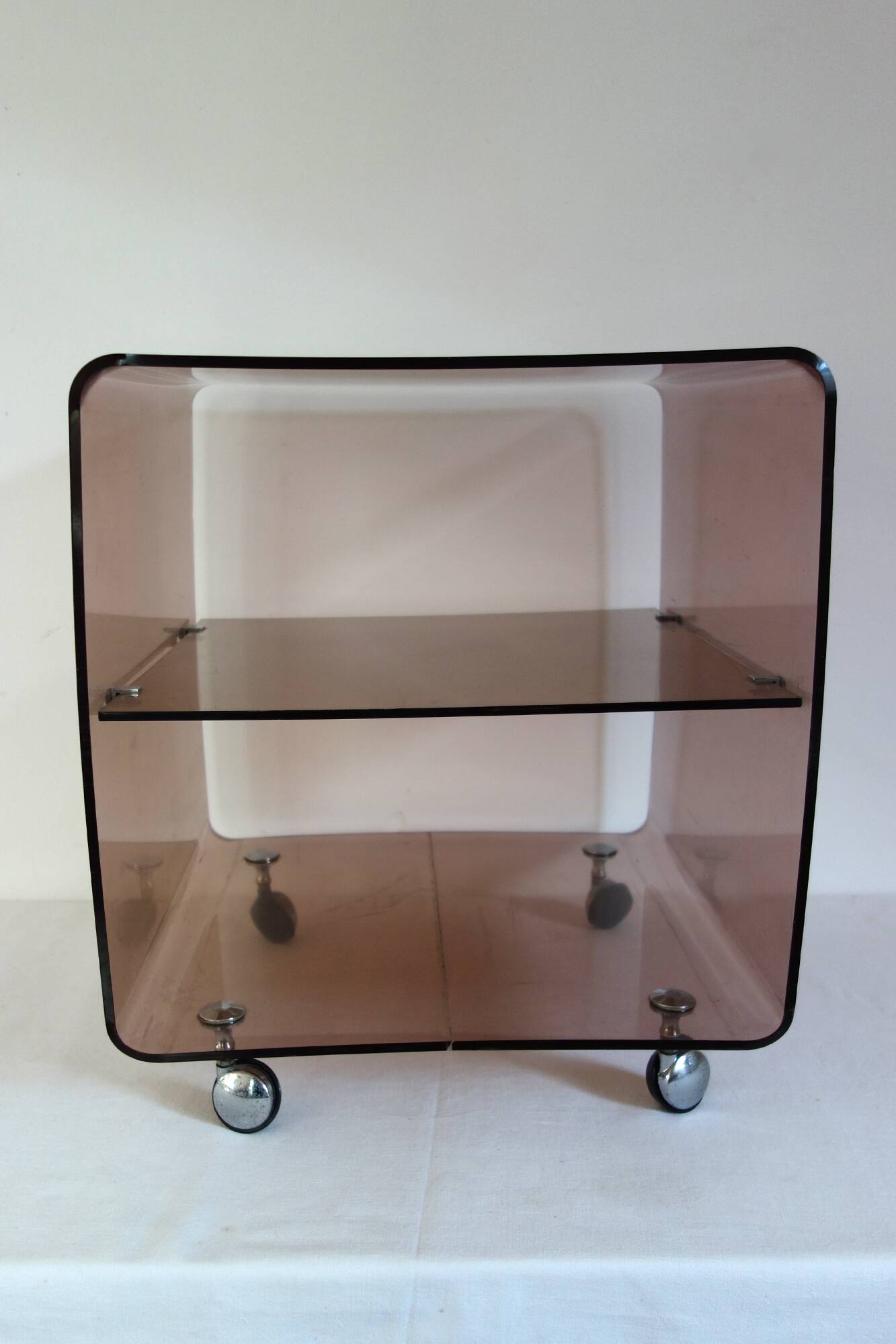 Michel Dumas 70's coffee table trolley on wheels
