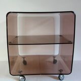 Michel Dumas 70's coffee table trolley on wheels