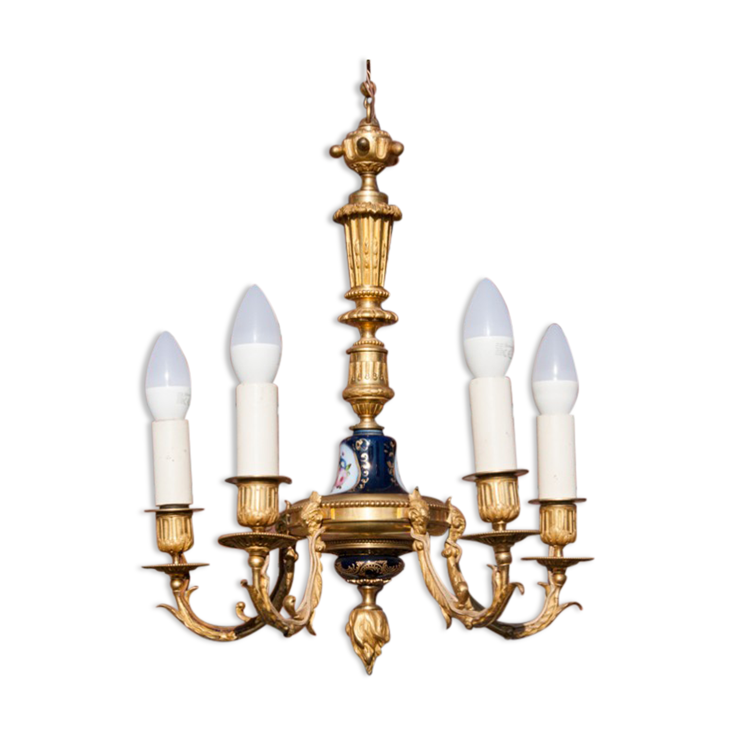 Brass chandelier, western Europe, circa 1950