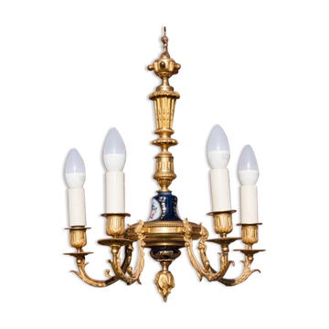 Brass chandelier, western Europe, circa 1950