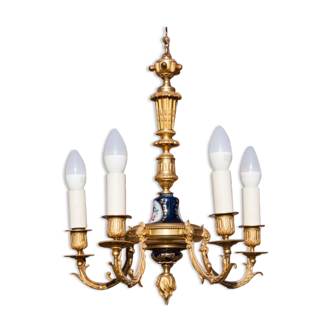 Brass chandelier, western Europe, circa 1950