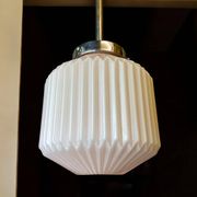 Pink Art Deco glass hanging lamp