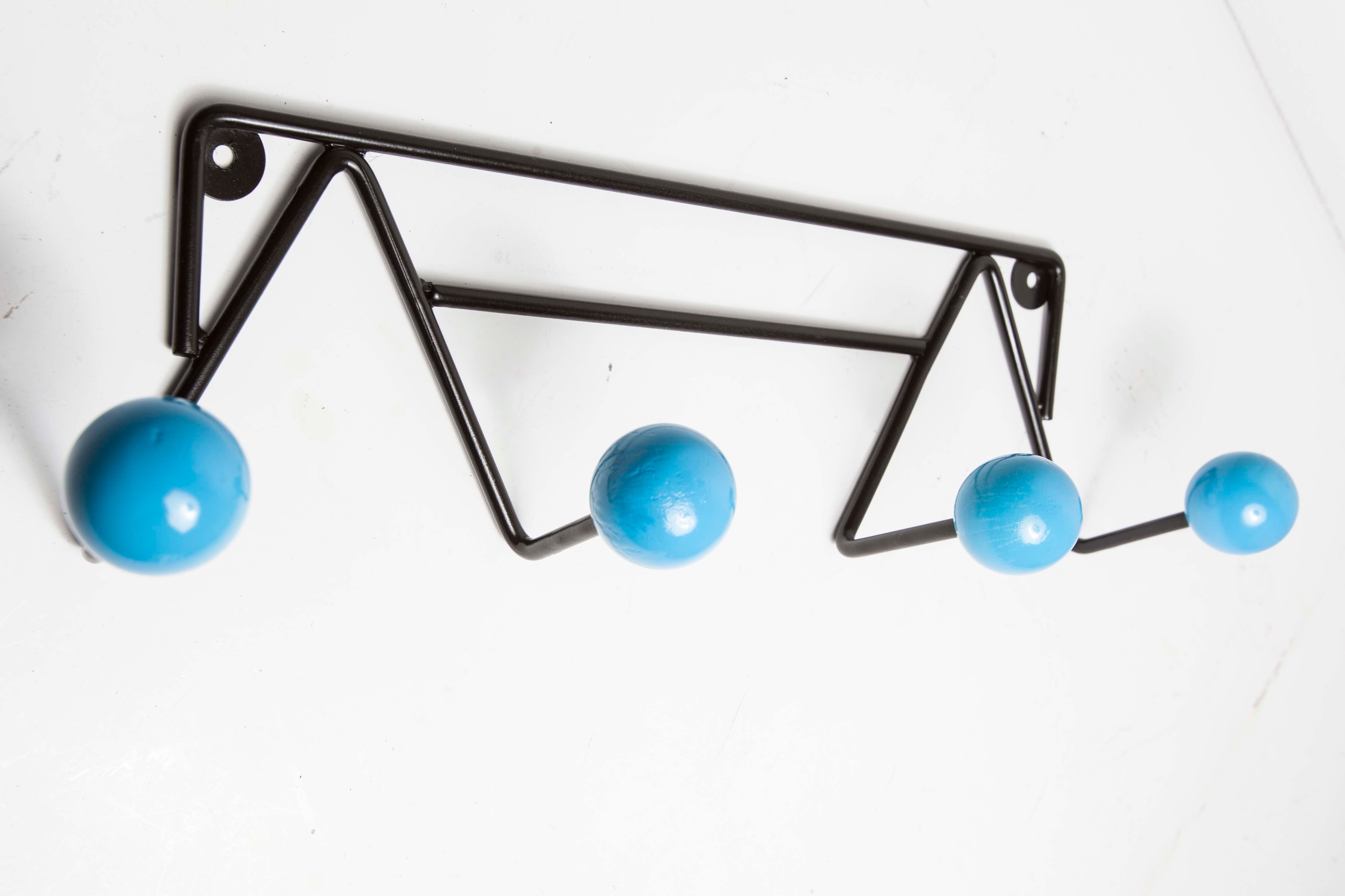 Door 4 peg coat restored blue balls