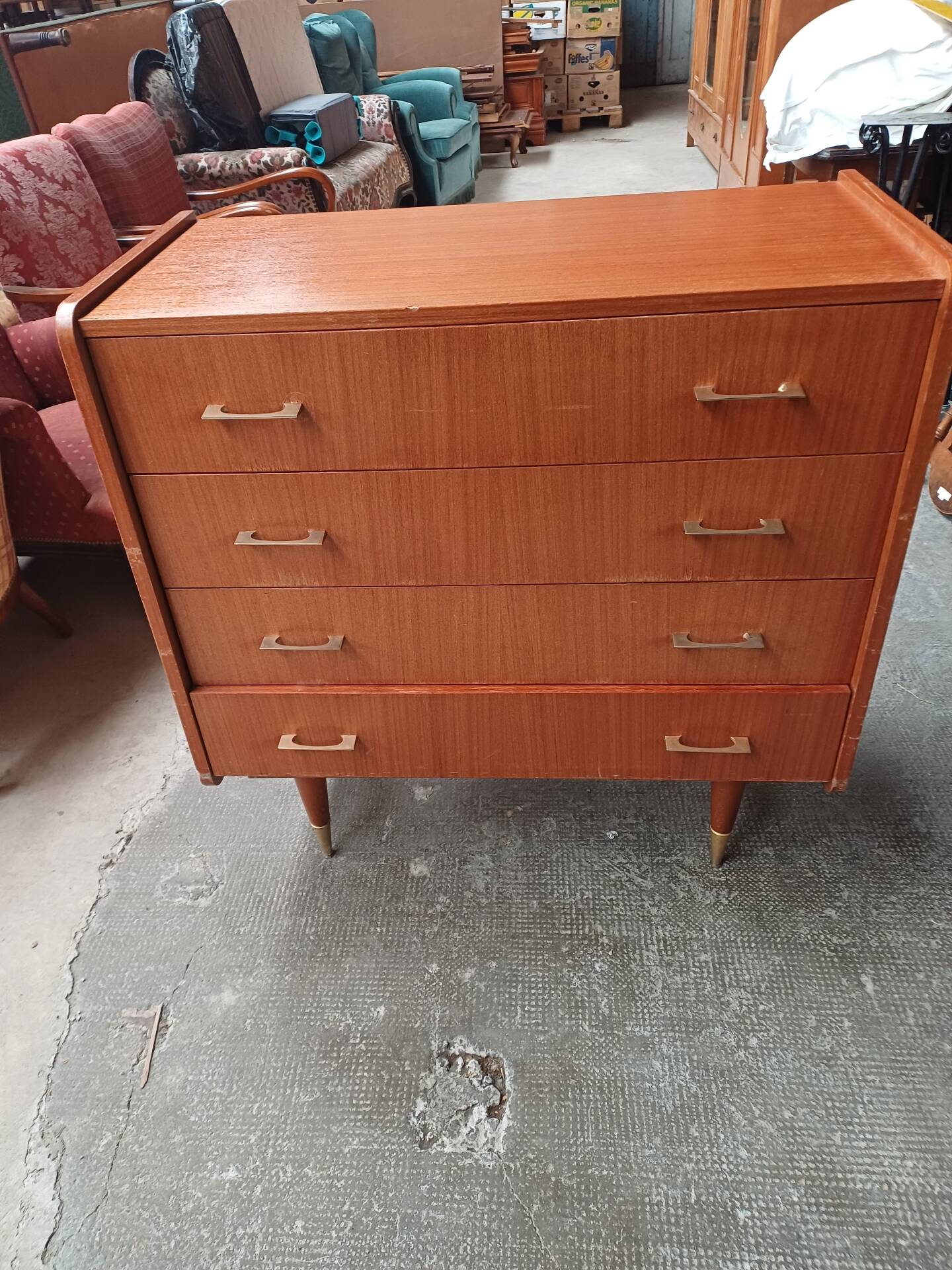 70s tapered leg chest of drawers