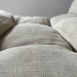 Vintage armchair Gillis Lundgren, beige and chrome canvas, Sweden 1970