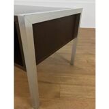 Coffee table wood and aluminum 70s