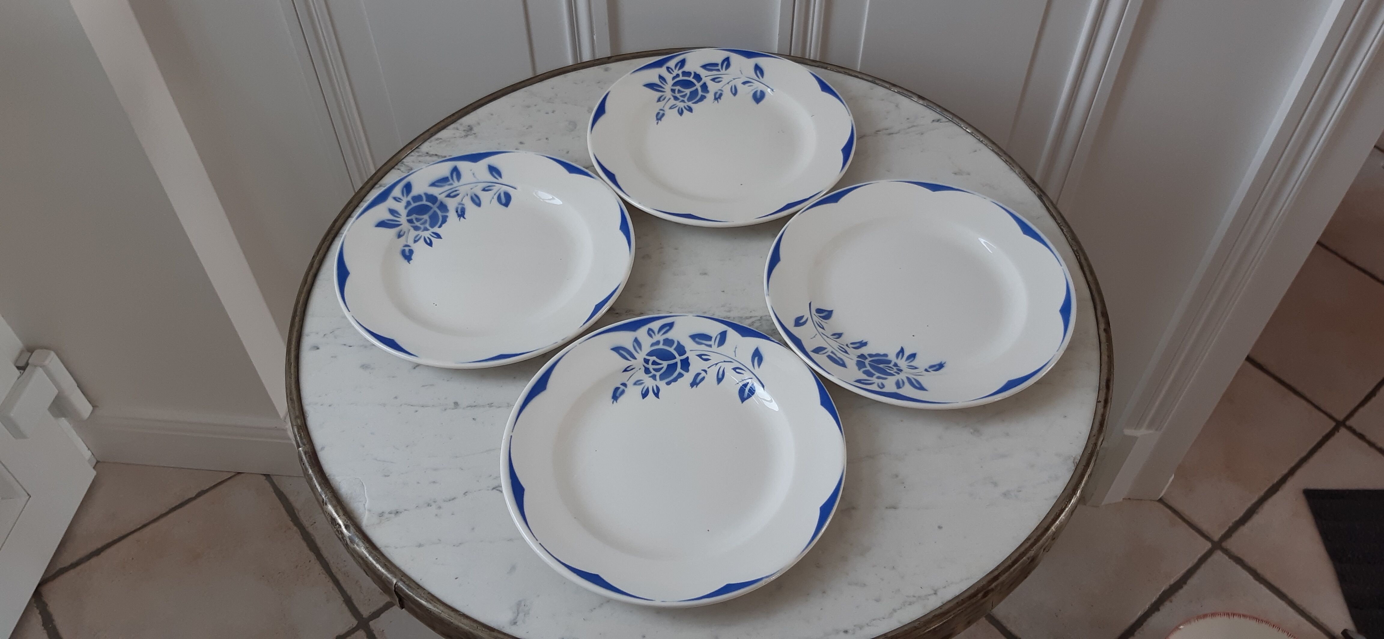 Lot de 4 assiettes à dessert digoin sarreguemines modèle corsica