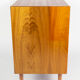Teak slide door cabinet, made in Sweden, marked swan, 1960s
