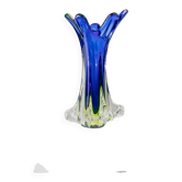XXL Vase Fratelli Toso - blue Murano glass, Italy, 1970s