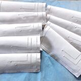 9 serviettes à thé en toile de lin