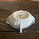 Double Sauce Boat Antique PILLIVUYT Gras & Maigre White Porcelain #D