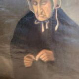 Portrait of Lady signed "The Knitter"