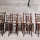Series of 7 old bar cane cane bistro chairs
