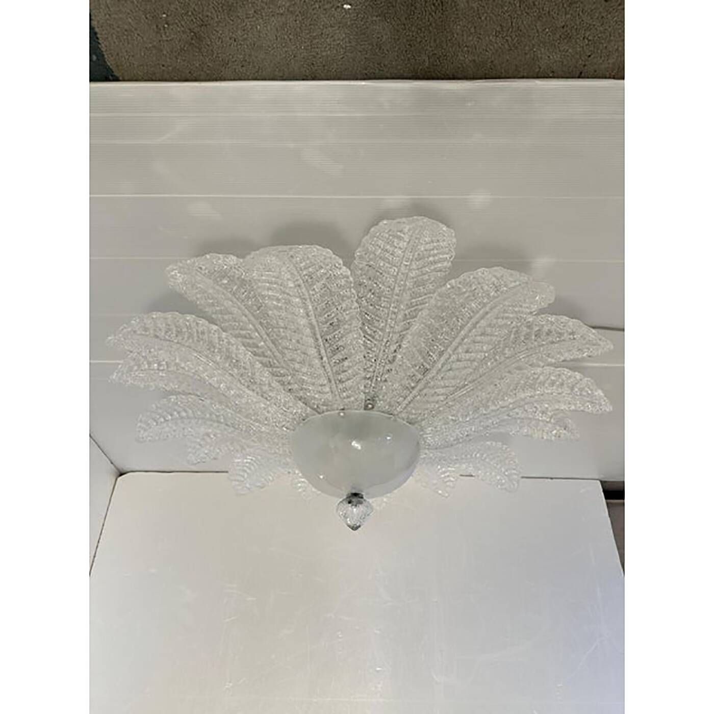 Murano Glass Sputnik Chandelier Flush Mounts - a Pair