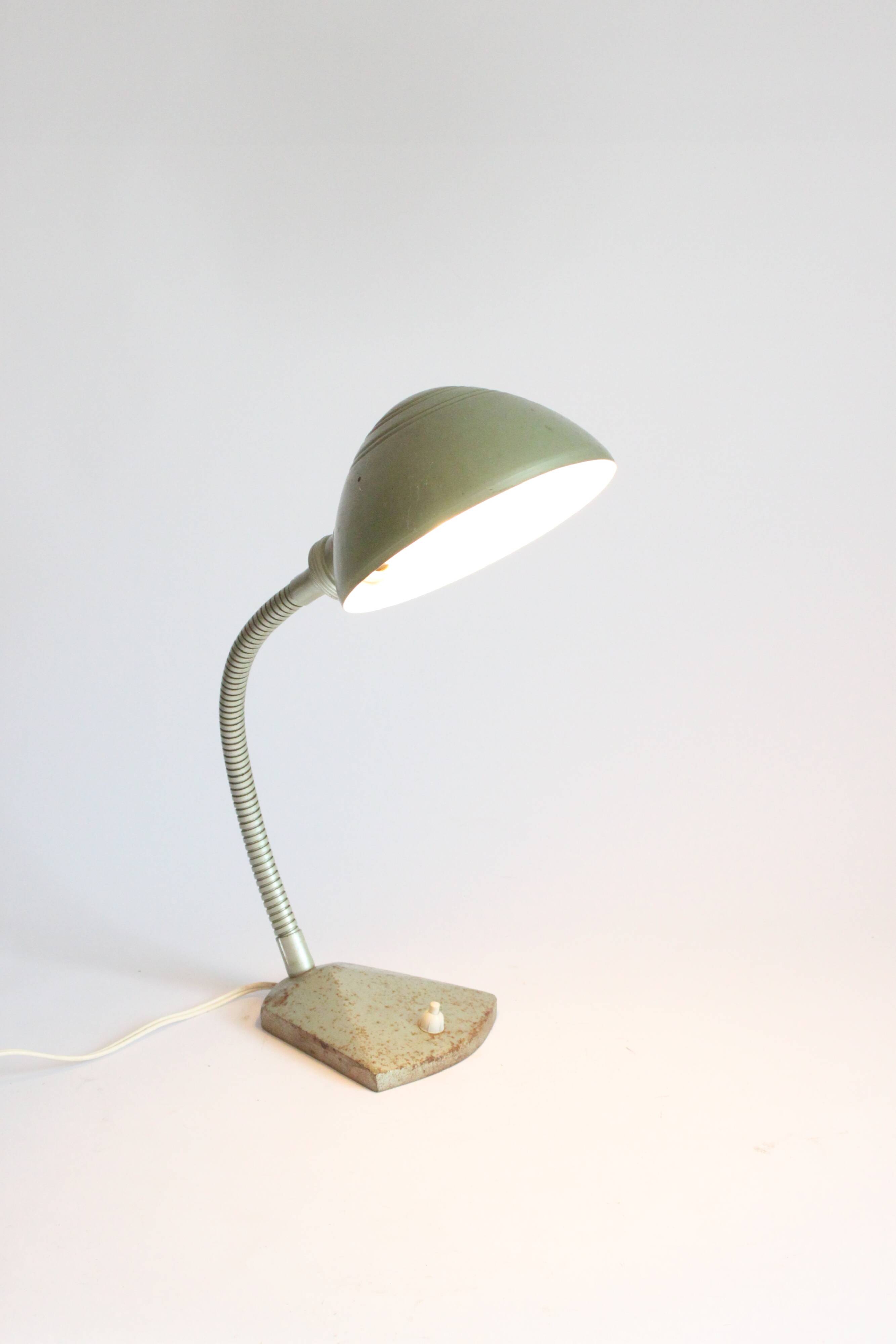 Art deco Gooseneck Desk Lamp By Erpé, Belgium 1930S