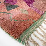 Moroccan Berber carpet Boujaad pink with colorful patterns 256x160cm