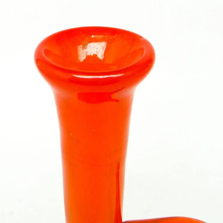 Vase, modernist, orange glass, designed by B. Świstacka, Poland, 1970s