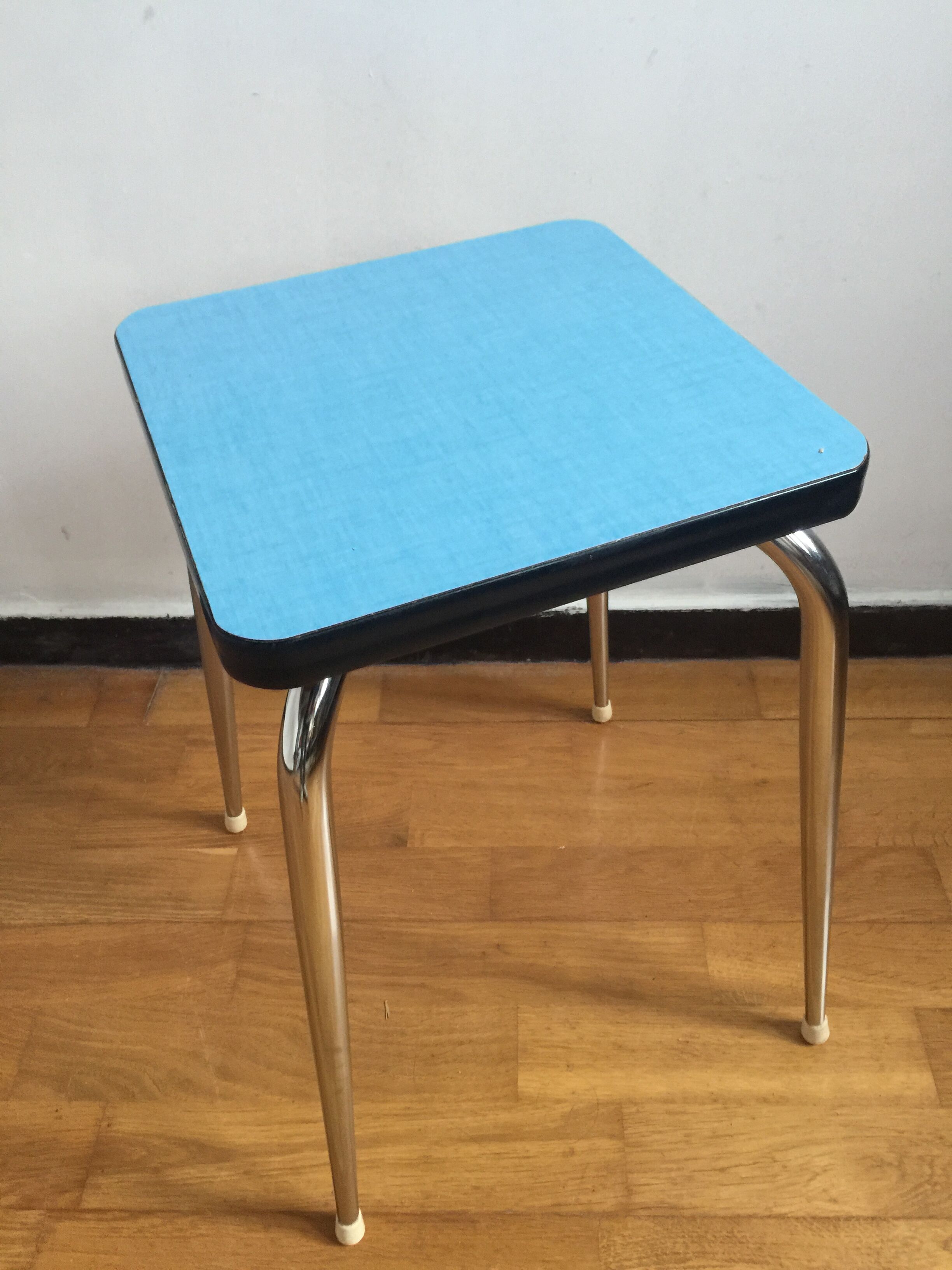 Blue formica stool