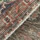 Tapis vintage turc fait main à décor de médaillon vert et beige
