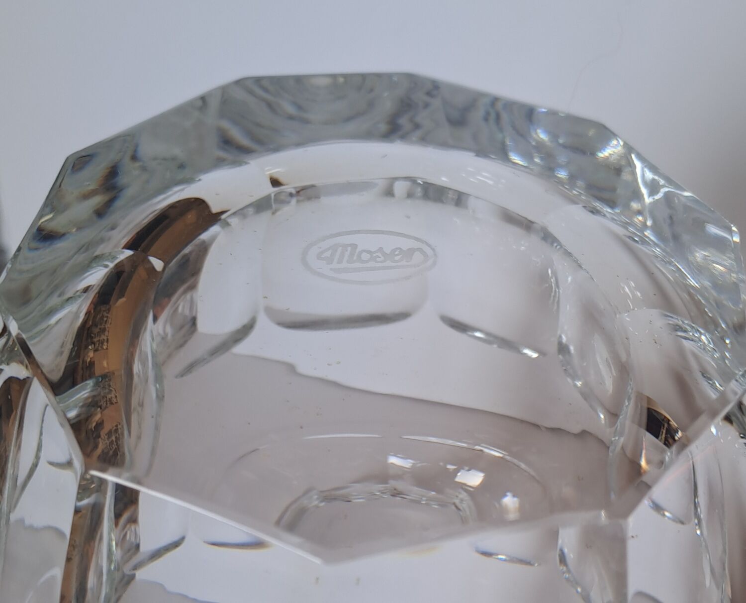 Moser signed crystal pitcher