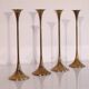 Lot of 4 Scandinavian brass candlesticks 1970