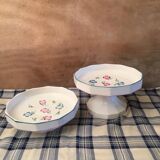 Duo of pedestal compote bowls from the Onnaing earthenware factory