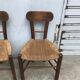 Set of 4 brutalist chairs wood and rope, popular art