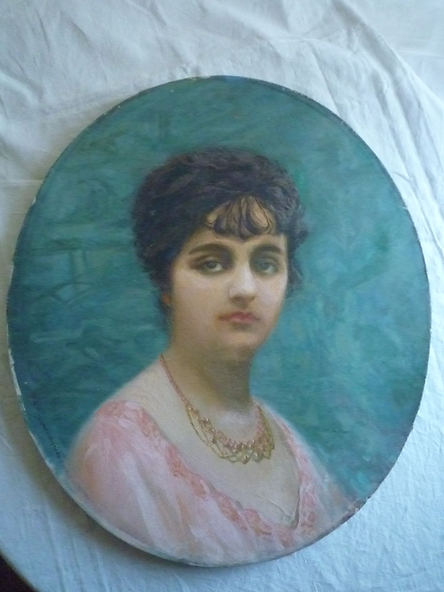 Portrait jeunne femme, oil on canvas signed B. Zo. Laroque (1876 - 1967)