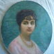 Portrait jeune femme, huile sur toile signée Laroque