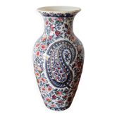 Vase en faïence de Gien décor cachemire