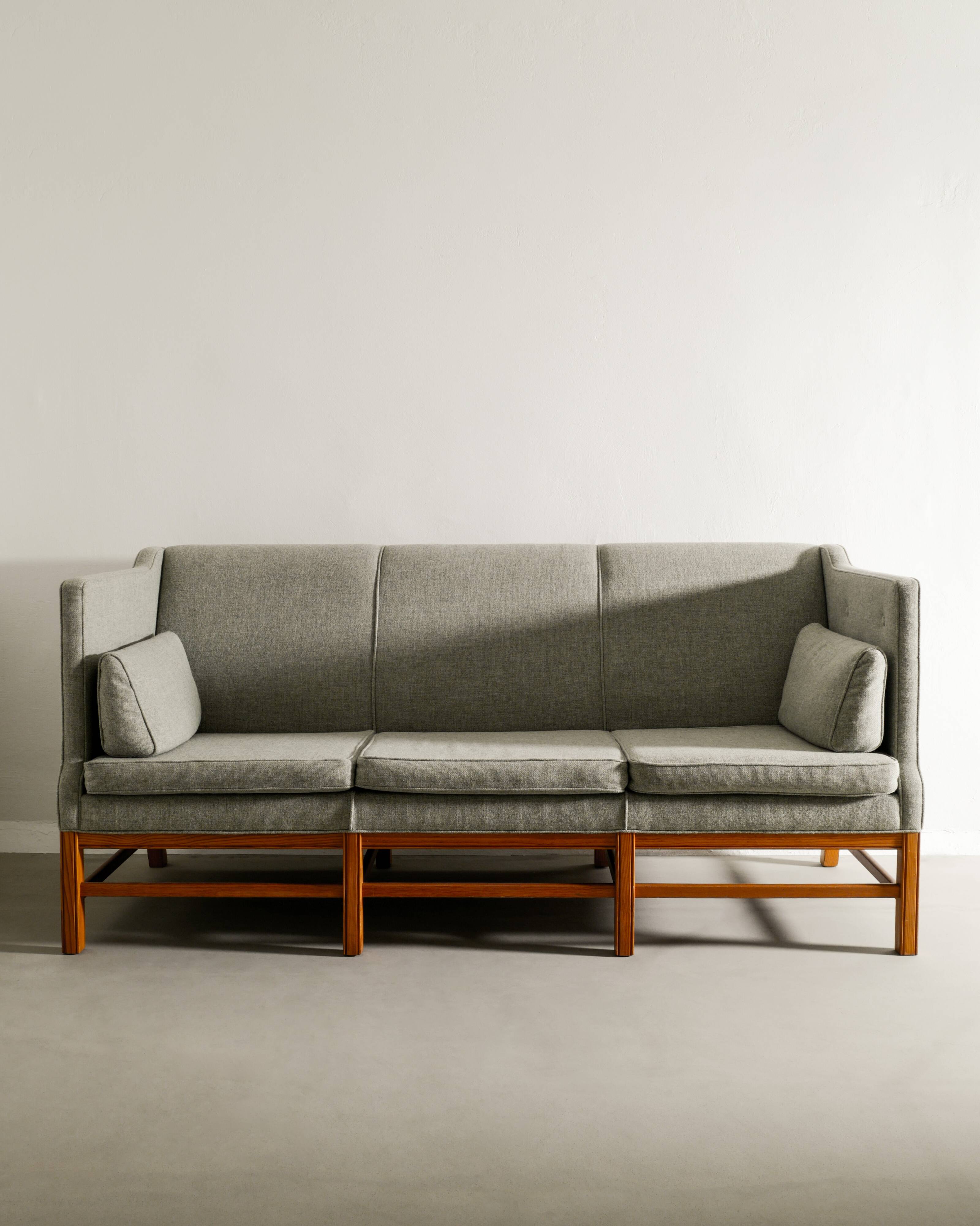 Vintage Wooden Danish Mid Century Three Seater Sofa, 1960s