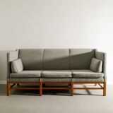 Vintage Wooden Danish Mid Century Three Seater Sofa, 1960s