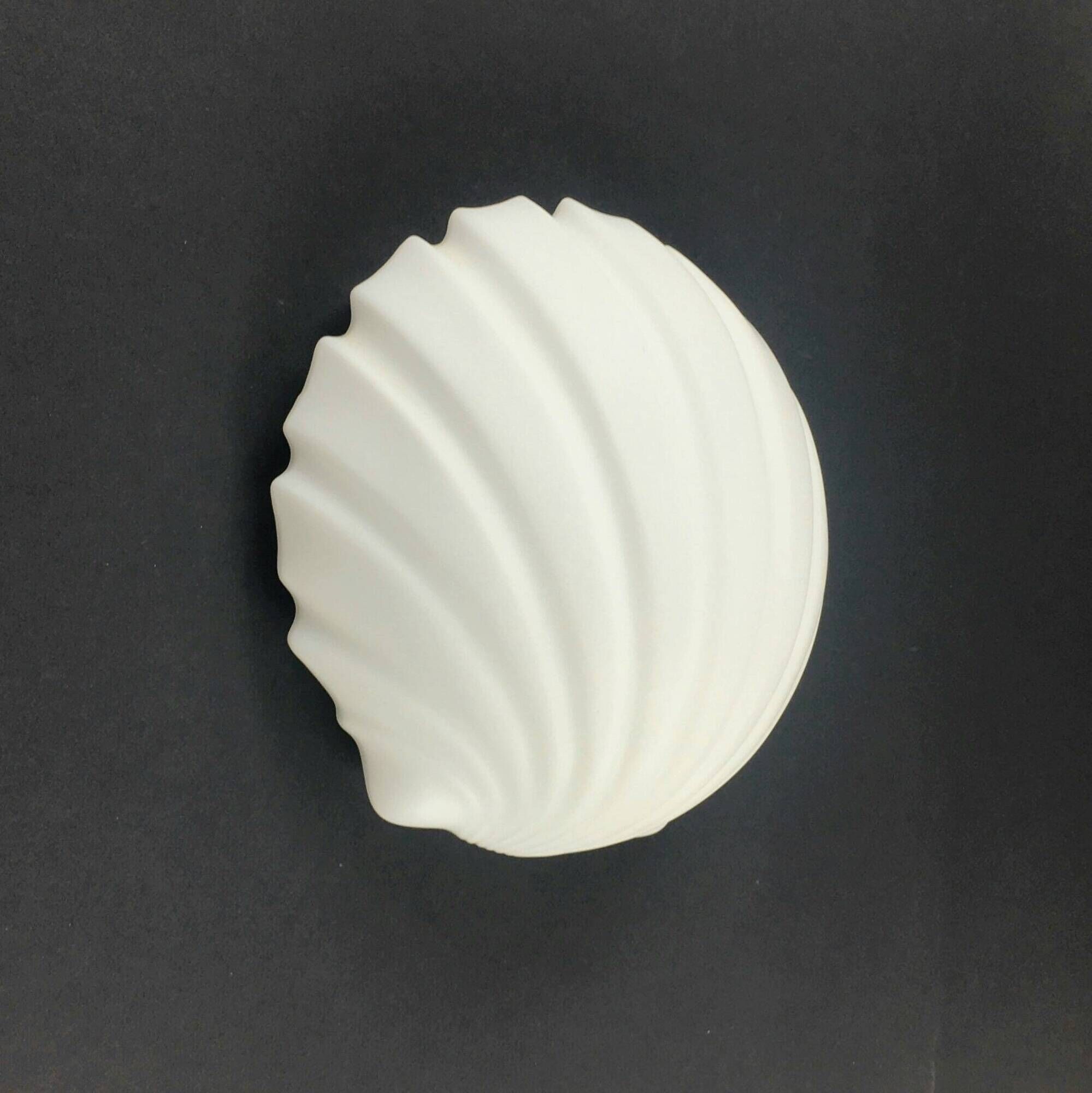 Set of 4 Vintage Shell-Shaped Opaline Glass Wall Lamps from Limburg, 1970s