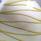 1950 SALINS service Aurore model yellow and black striped soup plates dish ravier