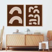 Pair of prints, abstract wall art set of two, 50x70cm