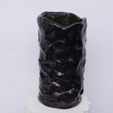 Thick black ceramic vase