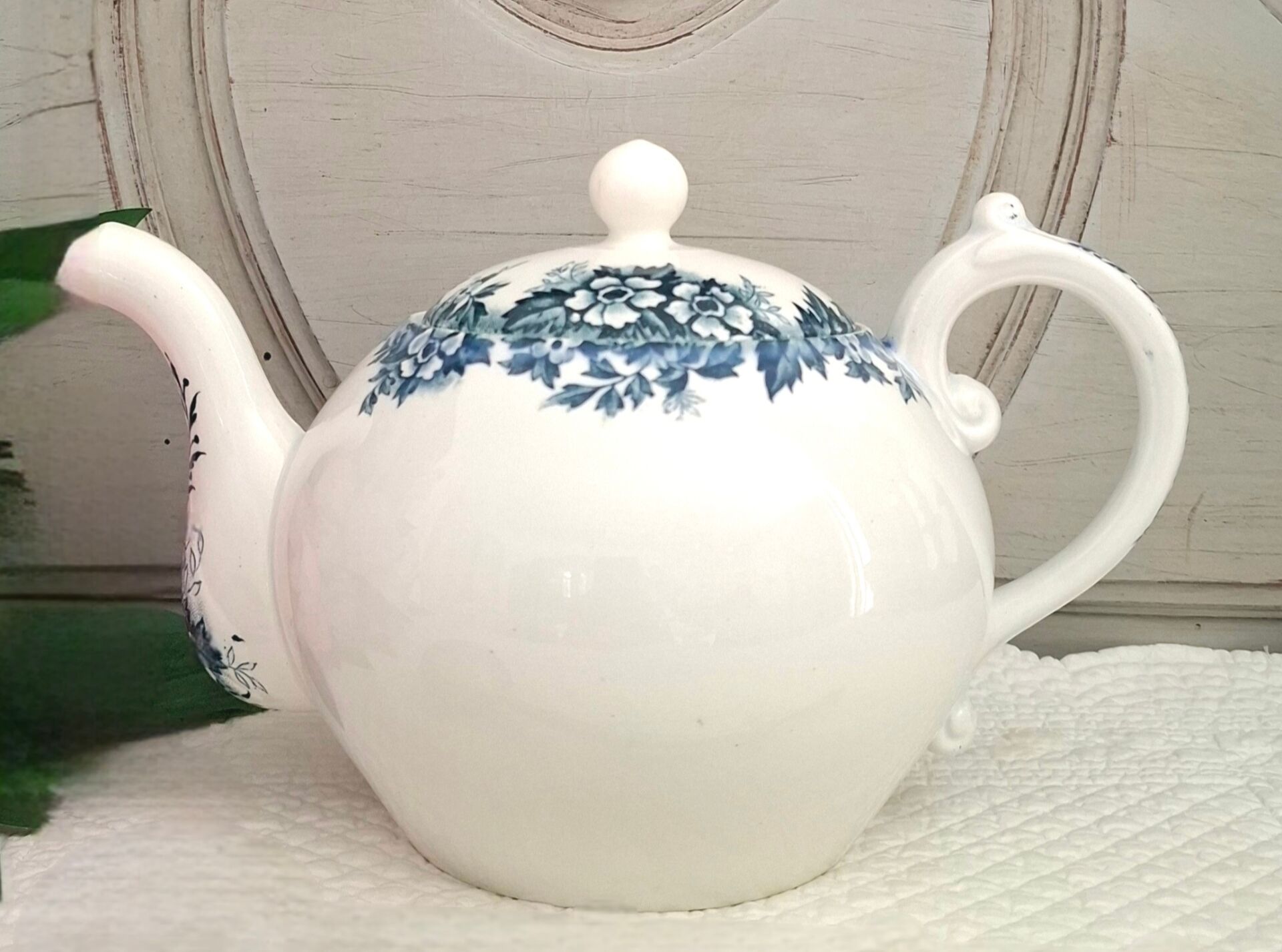 Antique teapot in ironstone pottery