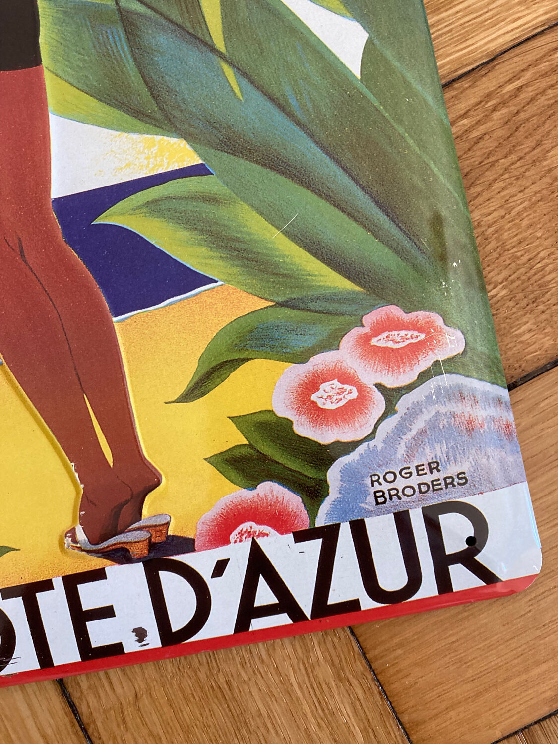 Metal plate azure side Roger broders