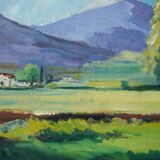 Frame signed summer landscape - Oil on Canvas