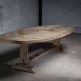 Oval Diamond table in old oak – 300 x 100 cm