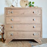 Raw Art Deco chest of drawers details compass feet