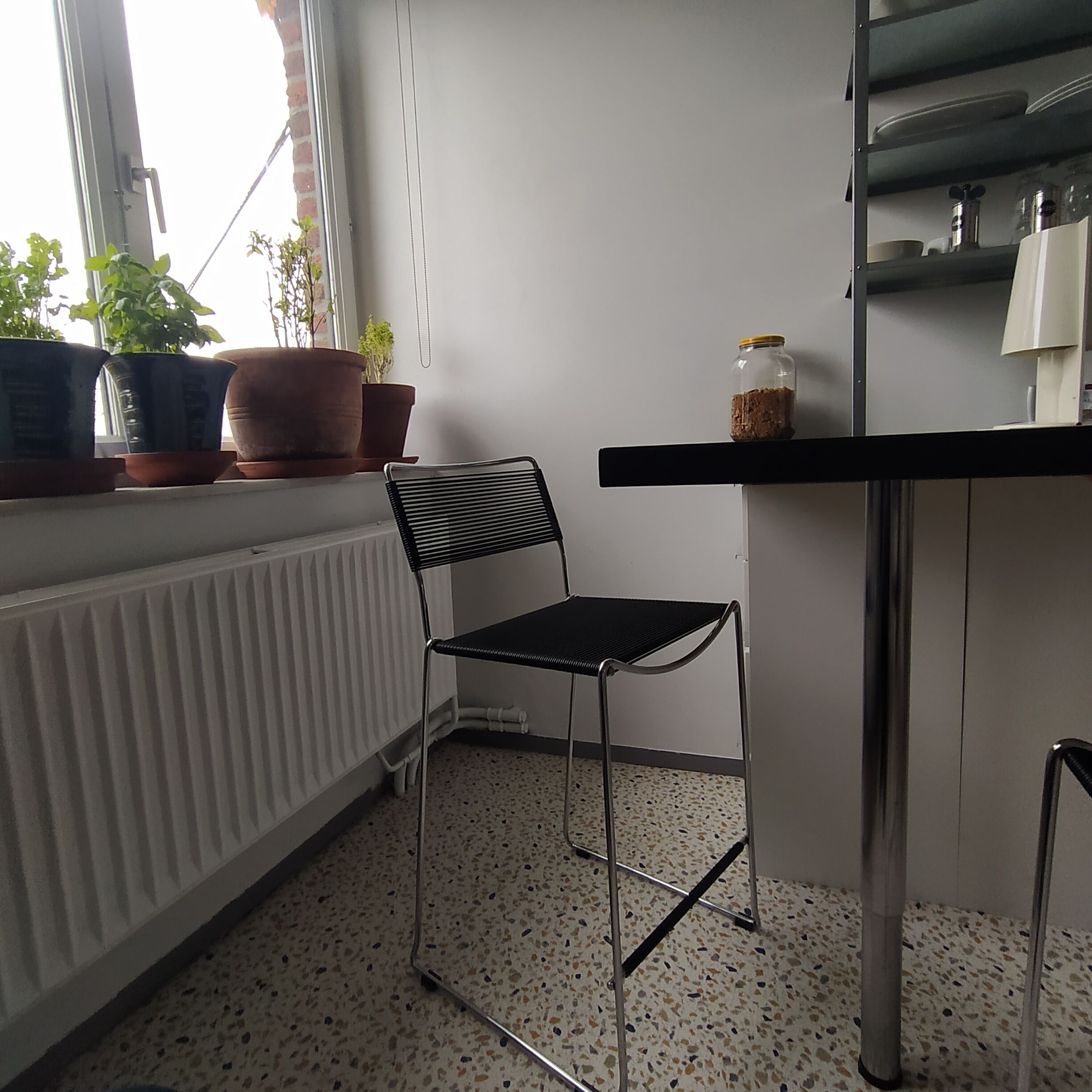 High stools Spaghetti dark gray design Giandomenico Belloti , edit by Alias