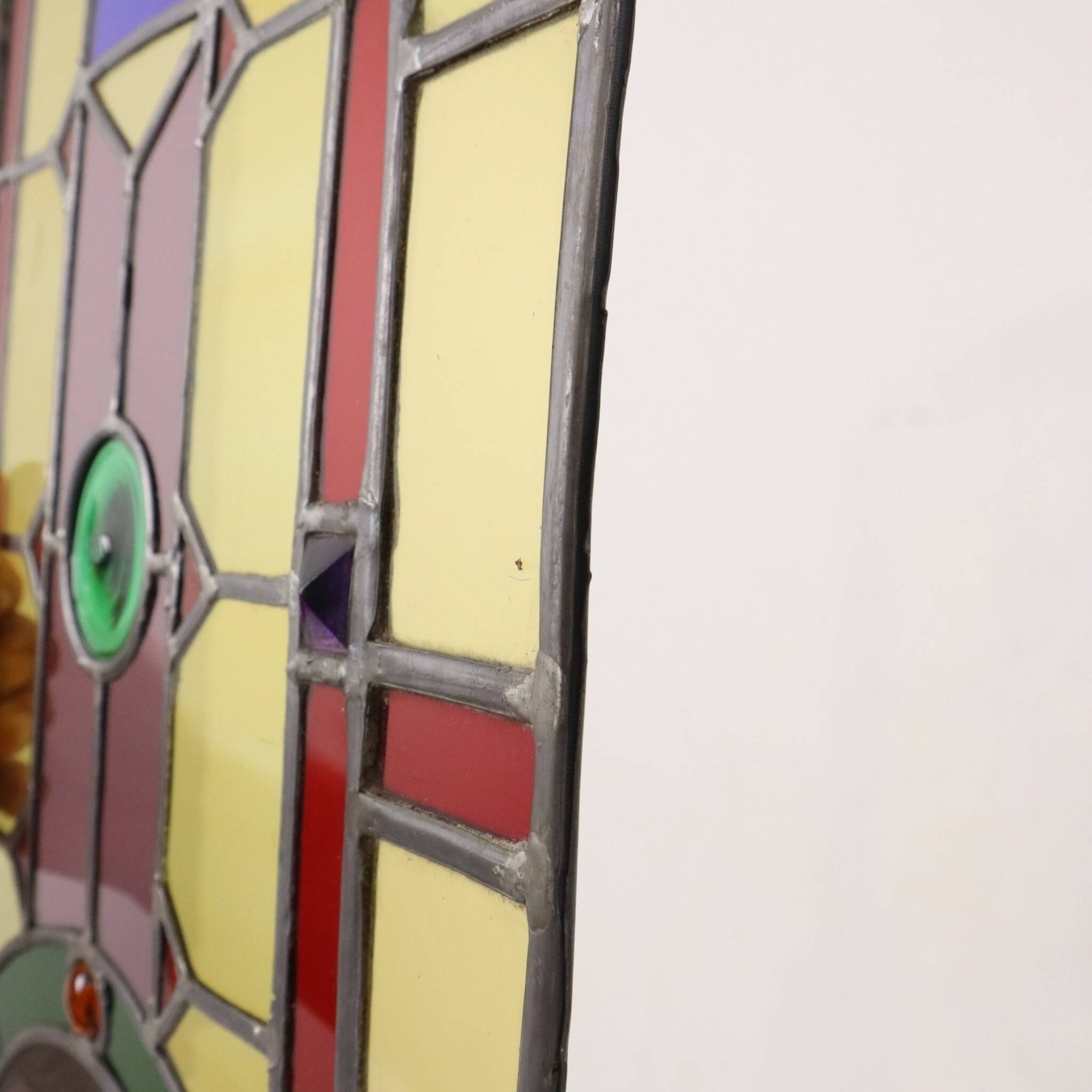 Large Colorful Stained-Glass Medallion
