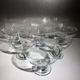Lot of 6 champagne glasses from the 60s/70s in glass and crystal