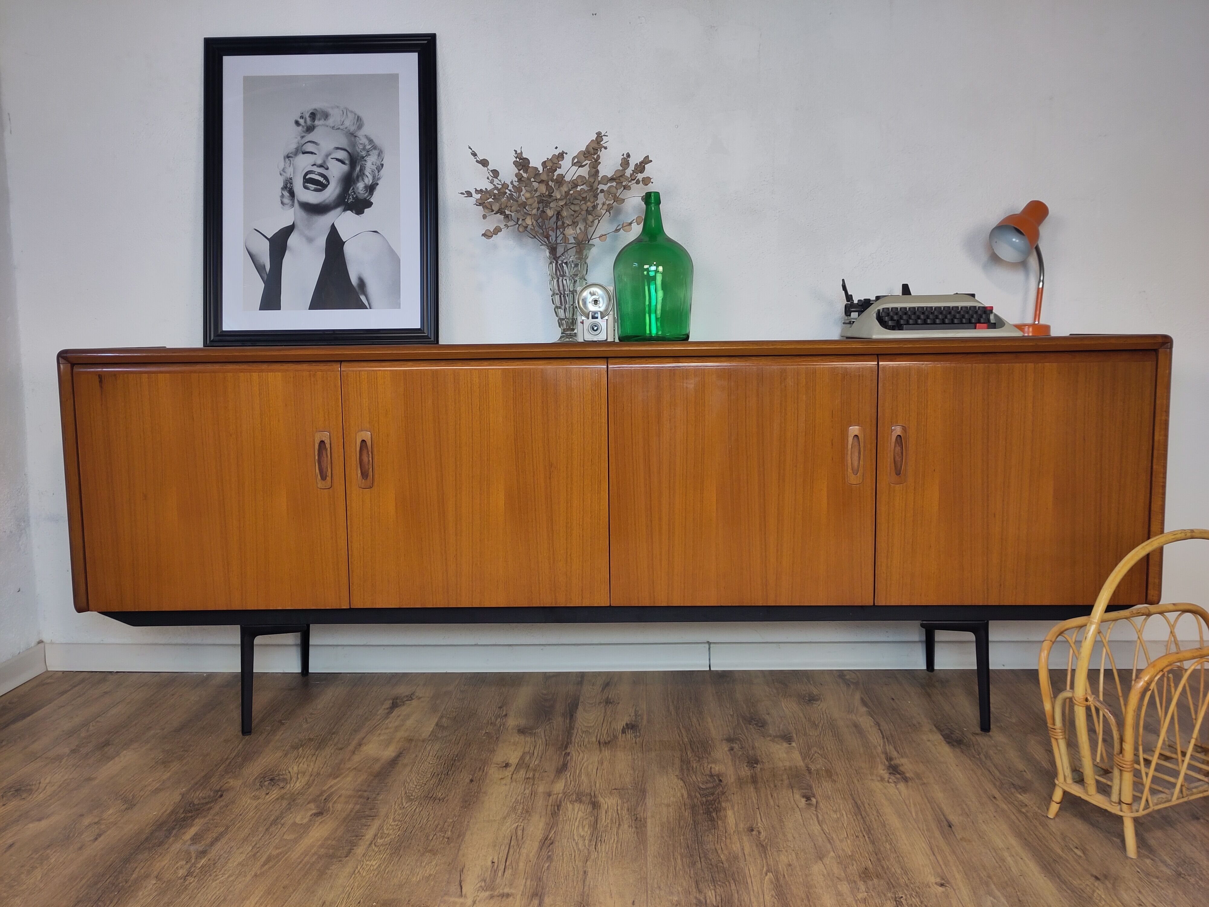 Scandinavian teak and metal sideboard