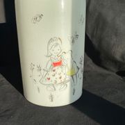 Vintage lamp, white glass, hand painted