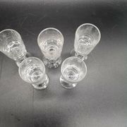 Service of 5 glasses with Meisenthal Portieux liqueur mirabeau model